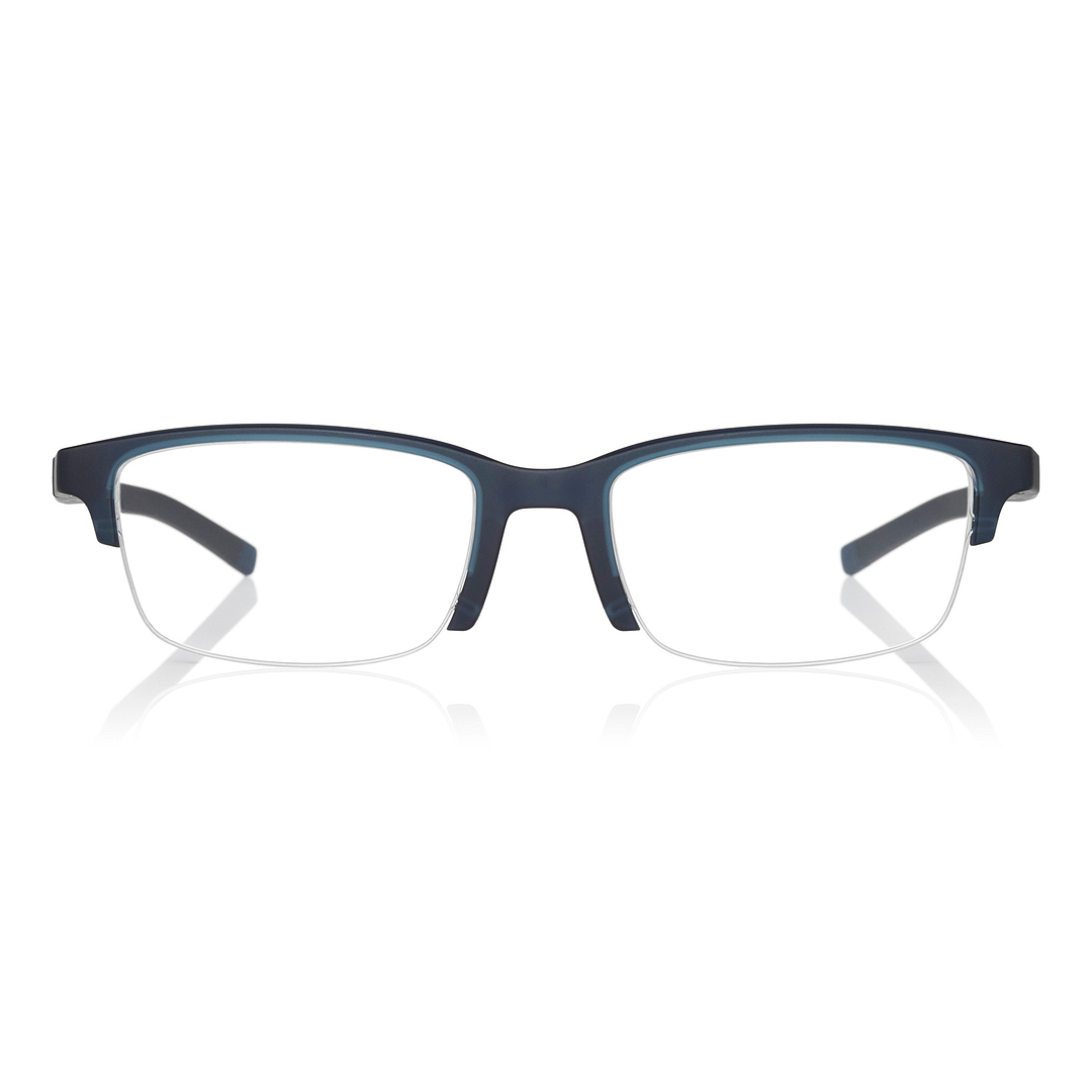 OWNDAYS | MOVE Matte Blue Half Rim Rectangle right side